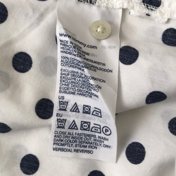 💖MEGA SALE💖Tommy Hilfiger Women’s Shirt White Black Dots ALSU00239 - Picture 7 of 8